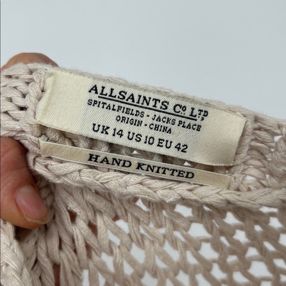 All Saints Cream Knit Sweater Size U.S. 10 UK 14 EU 42 - Picture 2 of 11